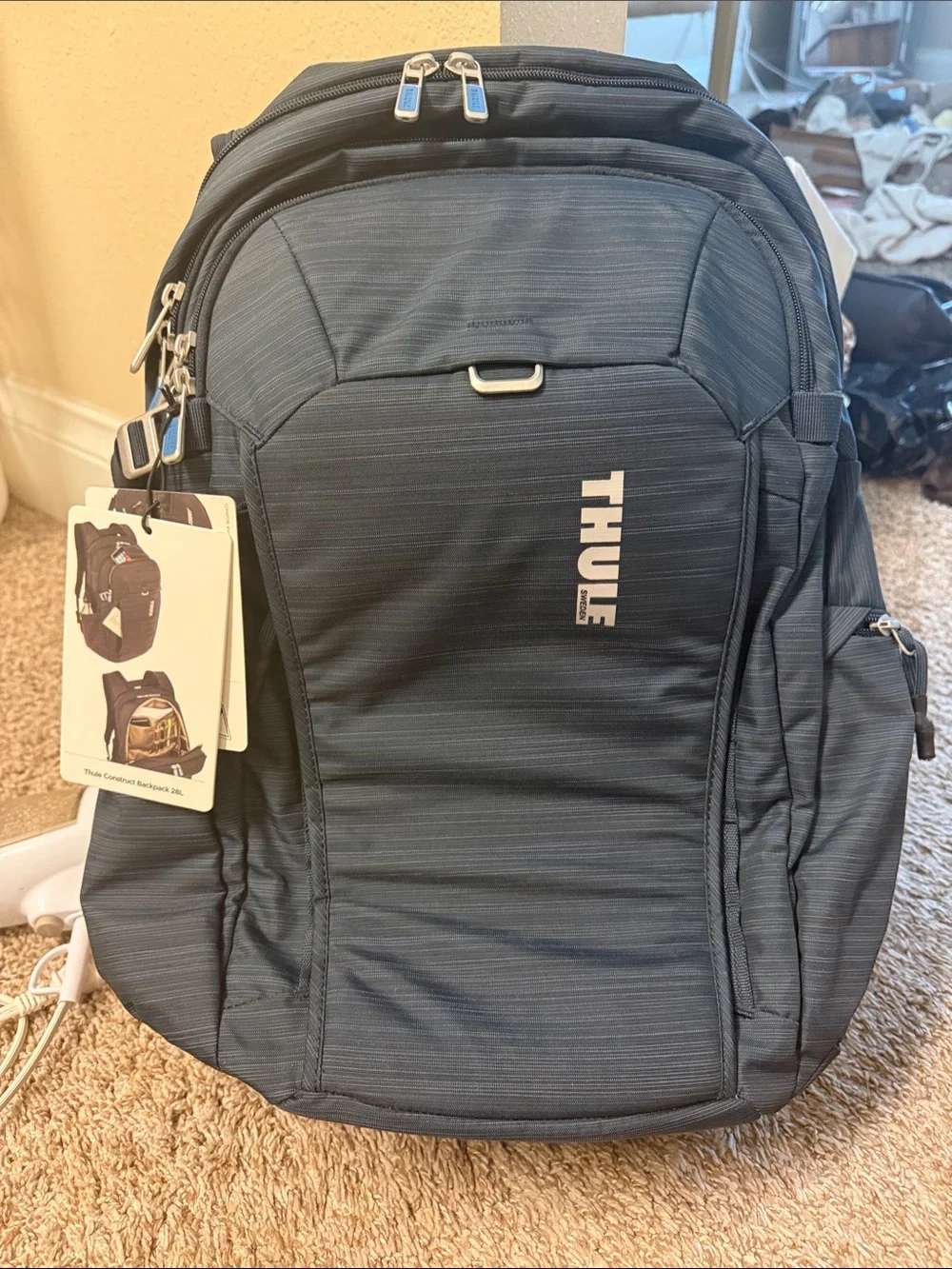 Thule Men's Carbon Blue Backpack with Vertical Logo